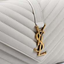 Load image into Gallery viewer, Yves Saint Laurent College Leather Medium Crossbody Bag Ivory
