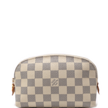 Load image into Gallery viewer, Louis Vuitton PM Damier Azur Coated Canvas Cosmetic Pouch Bag White
