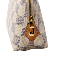 Load image into Gallery viewer, Louis Vuitton PM Damier Azur Coated Canvas Cosmetic Pouch Bag White

