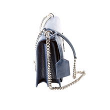 Load image into Gallery viewer, Yves Saint Laurent Sunset Medium Crocodile Embossed Leather Shoulder Bag Blue
