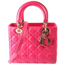 Load image into Gallery viewer, Christian Dior Lady Dior Leather Medium Shoulder Bag Pink
