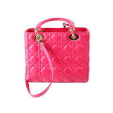Load image into Gallery viewer, Christian Dior Lady Dior Leather Medium Shoulder Bag Pink

