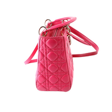 Load image into Gallery viewer, Christian Dior Lady Dior Leather Medium Shoulder Bag Pink
