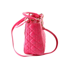 Load image into Gallery viewer, Christian Dior Lady Dior Leather Medium Shoulder Bag Pink
