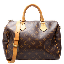 Load image into Gallery viewer, Louis Vuitton Speedy 30 Bandouliere Canvas Satchel Bag Brown
