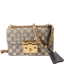 Load image into Gallery viewer, Gucci Padlock GG Supreme Bee Small Shoulder Bag Beige
