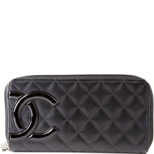 Load image into Gallery viewer, CHANEL Cambon Ligne Zip Around leather Long Wallet Black
