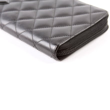 Load image into Gallery viewer, CHANEL Cambon Ligne Zip Around leather Long Wallet Black
