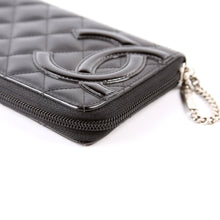 Load image into Gallery viewer, CHANEL Cambon Ligne Zip Around leather Long Wallet Black
