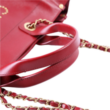 Load image into Gallery viewer, Chanel Deauville Studded Caviar Leather Shoulder Bag Red
