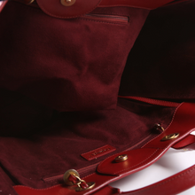 Load image into Gallery viewer, Chanel Deauville Studded Caviar Leather Shoulder Bag Red

