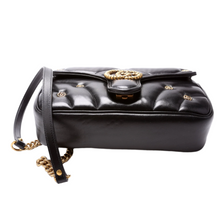 Load image into Gallery viewer, Gucci Marmont Double G Studs Leather Shoulder Bag Black
