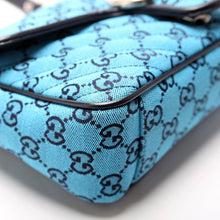 Load image into Gallery viewer, GUCCI Marmont GG Small Flap Canvas Shoulder Bag Blue
