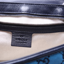 Load image into Gallery viewer, GUCCI Marmont GG Small Flap Canvas Shoulder Bag Blue
