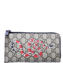 Load image into Gallery viewer, Gucci GG Supreme Coated Canvas Kingsnake L-Zip Wallet Tan
