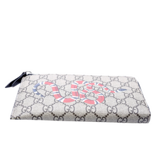 Load image into Gallery viewer, Gucci GG Supreme Coated Canvas Kingsnake L-Zip Wallet Tan
