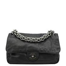 Load image into Gallery viewer, CHANEL Soft and Chain Flap Leather Shoulder Bag Black
