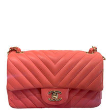 Load image into Gallery viewer, CHANEL Mini Flap Quilted Chevron Leather Crossbody Bag Red
