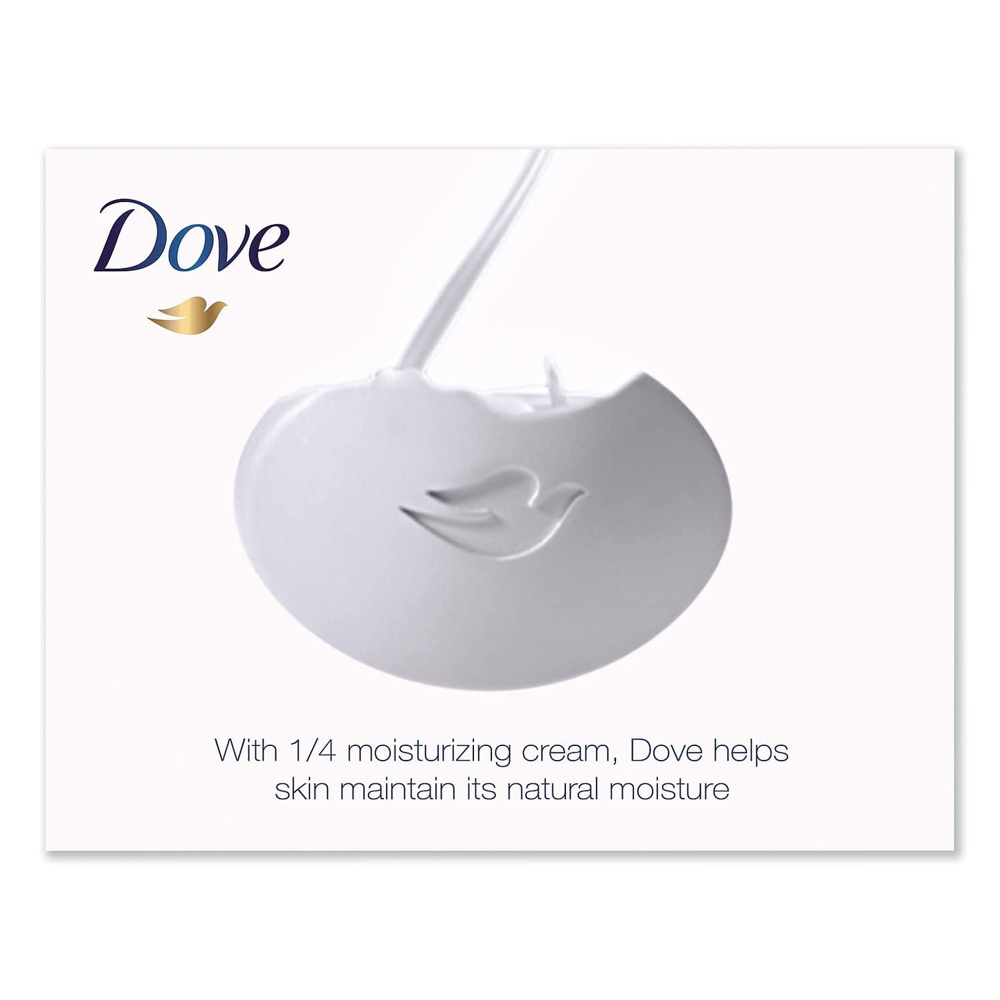Dove Beauty Bar Soap Original, for Soft, Smooth Skin, with 1/4 Moisturizing Cream 2.6 oz
