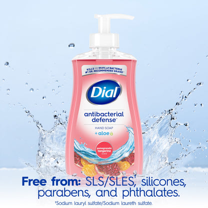 Dial Antibacterial Defense Pomegranate & Tangerine Liquid Hand Soap, 11 fl oz