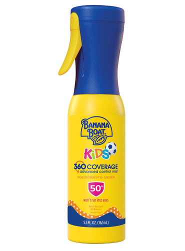 Banana Boat Kids 360 Coverage SPF 50 Sunscreen Mist, Refillable Kids Sunscreen Spray, 5.5 fl oz