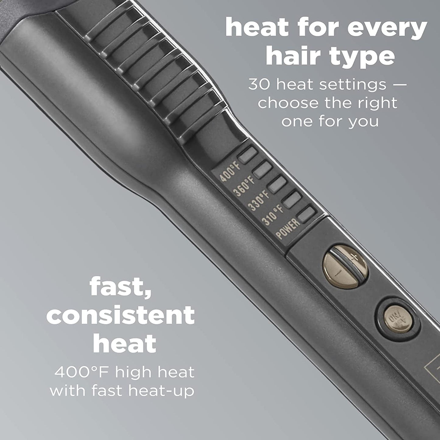 INFINITIPRO BY CONAIR Tourmaline Ceramic 1 1/4-Inch to 3/4-Inch Curling Wand, Tapered wand produces beachy waves CS1002