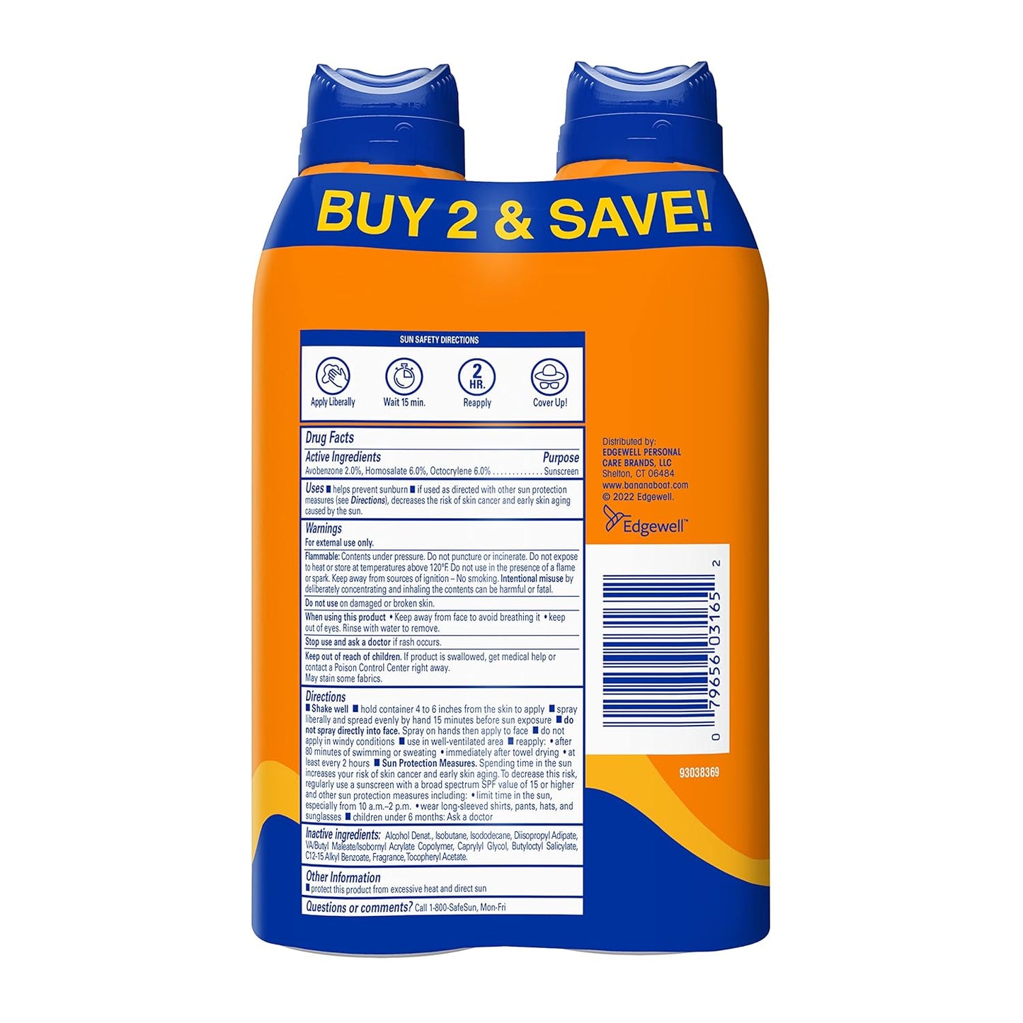 Banana Boat Sport Ultra SPF 30 Sunscreen Spray | Banana Boat Sunscreen Spray SPF 30, Water Resistant, Oxybenzone Free, 6oz each Twin Pack