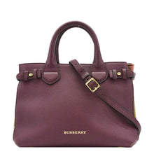 Load image into Gallery viewer, BURBERRY Banner Small House Check Leather Shoulder Bag in Maroon
