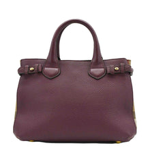 Load image into Gallery viewer, BURBERRY Banner Small House Check Leather Shoulder Bag in Maroon - Back
