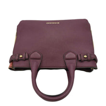 Load image into Gallery viewer, BURBERRY Banner Small House Check Leather Shoulder Bag in Maroon - Head
