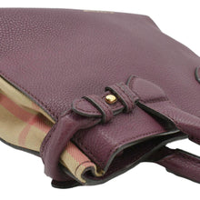 Load image into Gallery viewer, BURBERRY Banner Small House Check Leather Shoulder Bag in Maroon top right
