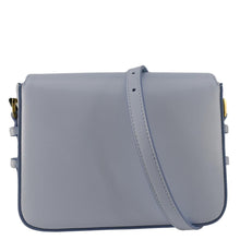 Load image into Gallery viewer, BURBERRY Grace Small Leather Blue Crossbody Bag Light back side look
