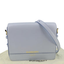 Load image into Gallery viewer, BURBERRY Grace Small Leather Blue Crossbody Bag Light front side look
