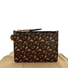 Load image into Gallery viewer, BURBERRY Monogram Coated Canvas Zip Coin Purse Bridle in Brown - Back
