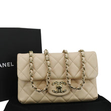 Load image into Gallery viewer, CHANEL Mini Rectangular Flap Quilted Leather Crossbody Bag Beige front side
