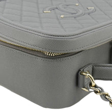 Load image into Gallery viewer, CHANEL Vanity Case Filigree CC  Large Caviar Quilted Shoulder Bag Grey corner look
