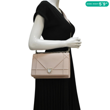 Load image into Gallery viewer, CHRISTIAN DIOR Diaroma Flap Grained Calfskin Leather Crossbody Bag Light Pink dummy look
