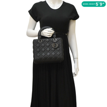 Load image into Gallery viewer, CHRISTIAN DIOR Lady Dior Calfskin Leather Shoulder Bag Black  dummy look
