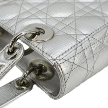 Load image into Gallery viewer, CHRISTIAN DIOR Lady Dior Leather Shoulder Bag Metallic Silver corner look
