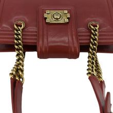 Load image into Gallery viewer, Chanel Jetsetter Boy Leather Red Tote Bag  upper look

