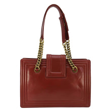 Load image into Gallery viewer, Chanel Jetsetter Boy Leather Red Tote Bag back look
