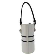 Load image into Gallery viewer, Christian Dior Vibe Bottle Printed Leather Crossbody Bag White back side look
