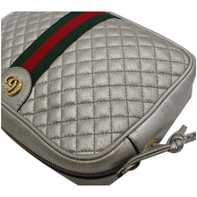 Load image into Gallery viewer, GUCCI GG Small Quilted Leather Shoulder Bag Metallic Silver 541051
