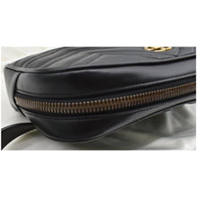 Load image into Gallery viewer, GUCCI GG Marmont Matelasse Leather Belt Bag Black 523380
