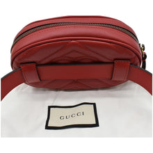 Load image into Gallery viewer, GUCCI GG Marmont Matelasse Leather Belt Bag Red 476434
