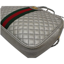 Load image into Gallery viewer, GUCCI GG Small Quilted Leather Shoulder Bag Metallic Silver 541051
