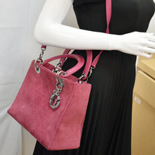 Load image into Gallery viewer, Christian Dior Lady Dior Cannage Suede Tote Bag Pink | DDH
