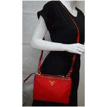 Load image into Gallery viewer, Prada Tessuto Bandoliera Double Zip Nylon Crossbody Bag
