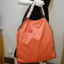 Load image into Gallery viewer, STELLA MCCARTNEY Falabella Large Faux Leather Chain Shoulder Bag Red
