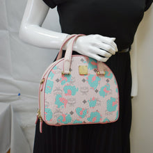 Load image into Gallery viewer, MCM Mini Aren Half Moon Floral Canvas Tote Bag Pink
